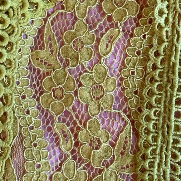 Anthropologie Eri + Ali Sydney Yellow/Mustard  Lace Sleeveless Top Size M - Picture 10 of 15